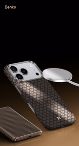 Чехол Benks Magnetic Armor Air Grid Kevlar металлическая рамка 600D (A067) для iPhone 17 золотой