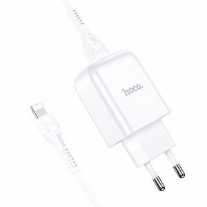 Įkroviklis Hoco USB A 2A 10W + Kabelis USB A į Lightning N2 baltas