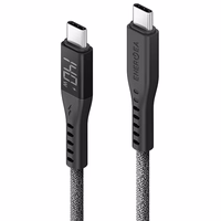 ENERGEA Laidas Flow USB-C - USB-CDigital Ekranas 1.5m juodas/black 240W 5A PD Fast Charge