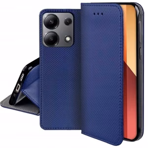 Telefono dėklas Smart Magnet Xiaomi Redmi 13C / Poco C65 / Poco M6 5G mėlynas