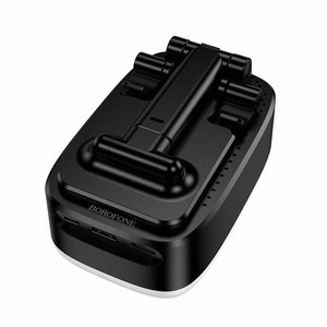 "Borofone" nešiojamasis "Bluetooth" garsiakalbis BR200 Marea 3 in 1 su laikikliu ir 1500 mAh maitinimo banku, juodas