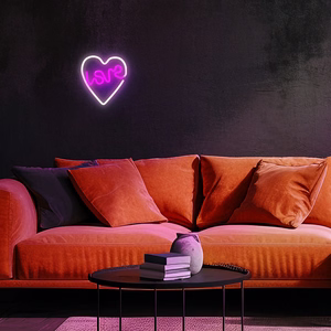 Neon LED Light LOVE HEART violetinis baltas NNE02 Neolia