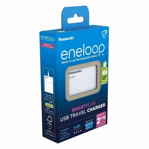 Panasonic Eneloop Smartplus BQ-CC87 / BQ-CC87USB – buitinių akumuliatorių įkroviklis, maitinamas per USB