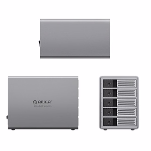 "Orico" 9858T3 5 didelių DAS sprendimų "ProThunder" diskų masyvas su "Thunderbolt 3" 5 x 2,5"/3,5" SATA HDD/SSD - pilkas