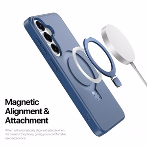 Dėklas Dux Ducis Yind Magnetic Stand Samsung S942 S26 tamsiai mėlynas