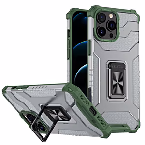 Crystal Ring Case прочный защитный чехол с подставкой для iPhone 13 Pro Max зелёный