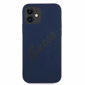 Guess GUHCP12SLSVSBL iPhone 12 mini 5.4" mėlynas/mėlynas kietas dėklas Script Vintage