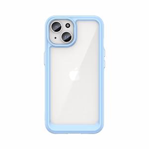 iPhone 15 Plus Outer Space усиленный чехол с гибкой рамкой - синий