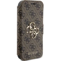 Guess 4G Metal Logo dėklas iPhone 15 Pro - rudas