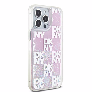 DKNY DKHCP15XLCPEPP iPhone 15 Pro Max6.7" rožinis dėklas Liquid Glitter Multilogo
