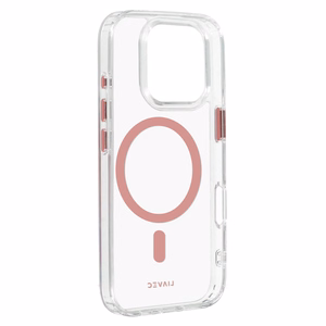 Liavec Blizgus Magnetinis Skaidrus dėklas telefonui Iphone 16 Pro rožinė