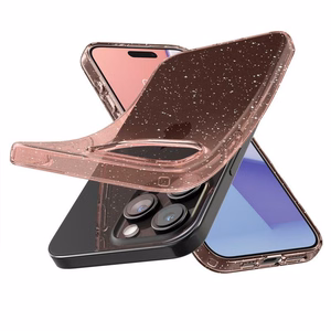 Spigen Liquid Crystal Glitter чехол для iPhone 15 Pro Max - розовый/прозрачный