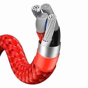 Baseus kabelis Tiger metai 3 viename - USB į Type C, Lightning, Micro USB - 3,5A 1,2 metrai (CASX010009) raudonas