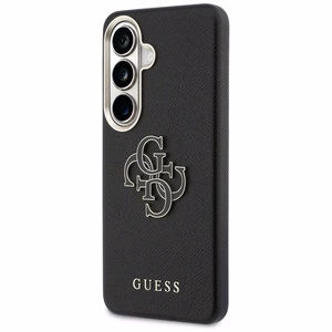 Guess dėklas Grained Big 4G Metal Logo for Samsung Galaxy S26 juodas