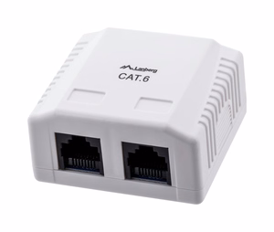 Lanberg OU6-0002-W – Cat.6 paviršinė dėžutė su 2 RJ-45 lizdais, balta