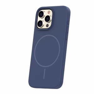 Silikoninis Thin Mag dėklas for iPhone 15 Pro 6,1" tamsiai mėlynas