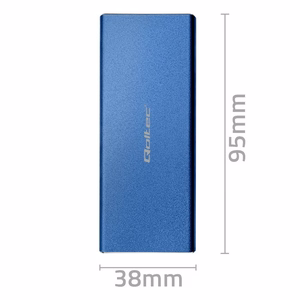 Qoltec 51832 dėklas | M.2 SSD | SATA | NGFF | USB 3.0 | Super speed 5Gb/s | 2TB | mėlynas