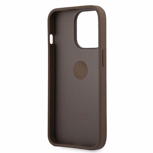 Guess GUHCP13L4GMRBR iPhone 13 Pro / 13 6.1" rudas/rudas kietas dėklas 4G su žiedo stovu