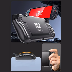 Supcase Crystal dėklas Nintendo Switch 2 - skaidriai juodas
