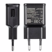 Samsung EP-TA200EBE USB-A 15W sieninis įkroviklis su EP-DR140ABE USB-A - USB-C kabeliu (OOB Bulk - pakaitinė pakuotė) - juodas