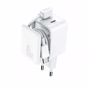 Joyroom JR-TCL05 45W GaN Wall Charger with Cable Organizer - White