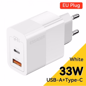 Įkroviklis Essager GaN Pinson Baltas 33W (PD / QC3.0)