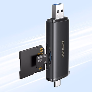 Ugreen 2in1 USB-C / USB-A SD 4.0 UHS-II kortelių skaitytuvas - juodas