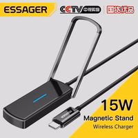 Bevielis įkroviklis Essager "Aurora" stovas / laikiklis juodas 15W (Magsafe Compatible)