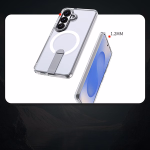 Hybrid Armor X deklas Samsung Galaxy S26 su stovu, suderinamas su MagSafe - skaidrus