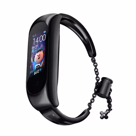 Metalinė apyrankė Xiaomi Mi Band 3 / 4 / 5 / 6 dirželis - juodas