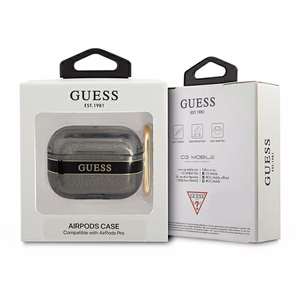 Guess GUAPHHTSK AirPods Pro dėklas juodas/juodas Dirželių kolekcija