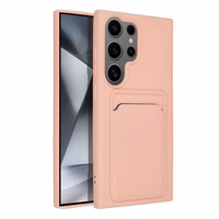 Kortelių dėklas telefonui SAMSUNG S24 Ultra rožinis