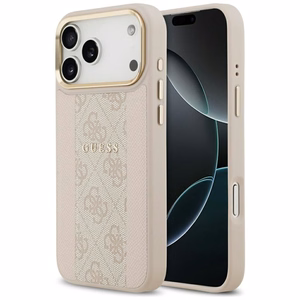 Guess 4G Stripe Magnetinis dėklas telefonui iPhone 17 Pro Max - rožinė