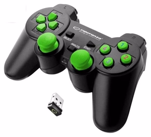 Esperanza EGG108G žaidimų valdiklis Juoda, Žalia USB 2.0 Žaidimų pultelis Analoginis / skaitmeninis PC, Playstation 3