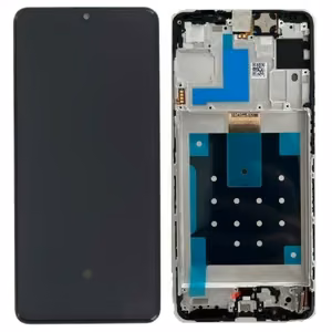LCD ekranas Samsung M556 M55 5G su lietimo ekranu ir rėmeliu juodas originalus (paslaugų paketas)