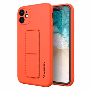 Wozinsky Kickstand dėklas silikoninis dėklas su stovu Samsung Galaxy A22 4G raudonas