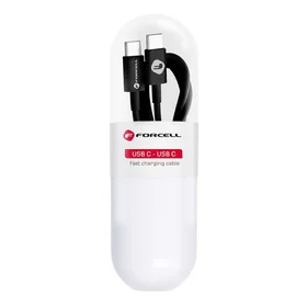 FORCELL C293 kabelis Type C į Type C PD QC 48W TUBE 1 m juodas