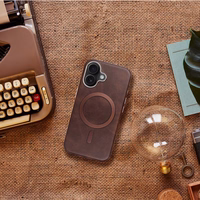 GENTLEMAN MAG COVER Dėklas telefonui, suderinamas su MagSafe, skirtas IPHONE 15 PRO MAX rudas