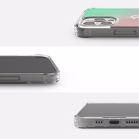 Ringke Fusion Design dėklas su TPU buferiu iPhone 12 Pro Max rožinis-žalias (GNAP0028)