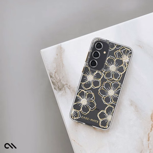 Чехол Case-Mate Floral Gems для Samsung Galaxy S24+, золотой