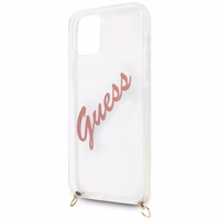Guess Script Vintage iPhone 12 Pro Max 6.7" dėklas - rožinė
