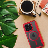 SMART MAG knygos tipo dėklas, suderinamas su MagSafe, skirtas IPHONE 16 Pro Max, raudonas