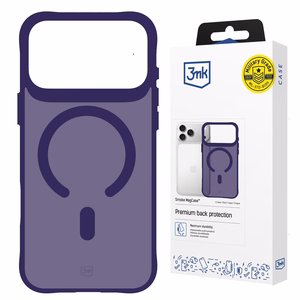 "3mk Smoke MagCase" dėklas "iPhone 17 Pro Max" - violetinės spalvos permatomas