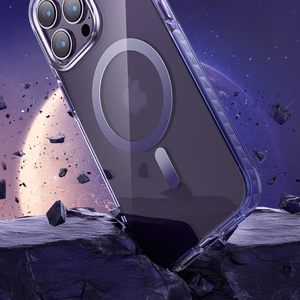 Kingxbar PQY Ice Crystal Series magnetinis dėklas telefonui iPhone 14 Plus MagSafe pilkas