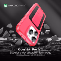 Amazing Thing Titan Pro Neon Mag piniginės dėklas 10FT IP156.7PTWPN Iphone 15 Pro Max rožinė su stovu
