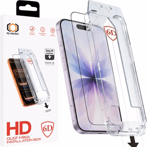 Tel Protect Dust-Free Easy Fit Full Glue 6D grūdintas stiklas skirtas Iphone 16 Pro/17 juodas