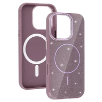Magnetinis Itin Plonas Blizgus dėklas Iphone 13 Pro Max violetinė