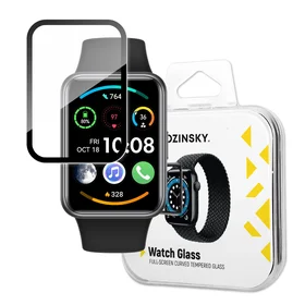 Wozinsky Full Glue Tempered Glass grūdintas stiklas Huawei Watch Fit 2 9H pilnas ekranas su juodu rėmeliu