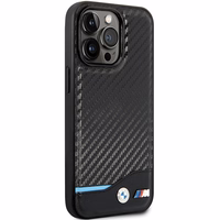 BMW Leather Carbon dėklas iPhone 13 Pro / 13 - juodas