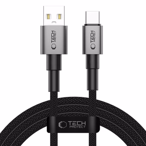 Tech-Protect UltraBoost DNA USB-A / USB-C laidas 15W/3A 200cm - pilkas
